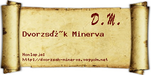 Dvorzsák Minerva névjegykártya